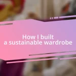 How I built a sustainable wardrobe