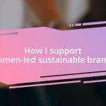 How I support women-led sustainable brands