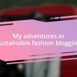 My adventures in sustainable fashion blogging