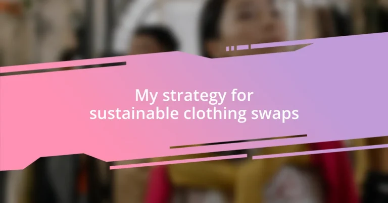 My strategy for sustainable clothing swaps