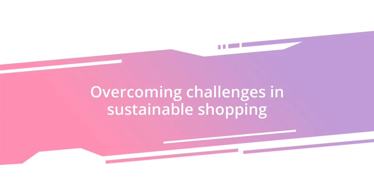 Overcoming challenges in sustainable shopping